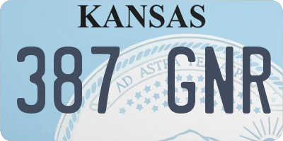 KS license plate 387GNR