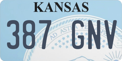KS license plate 387GNV