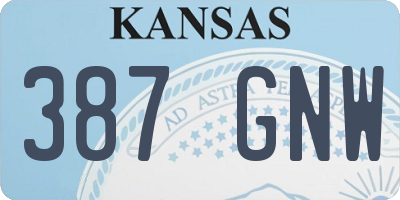 KS license plate 387GNW