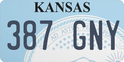 KS license plate 387GNY