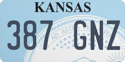 KS license plate 387GNZ