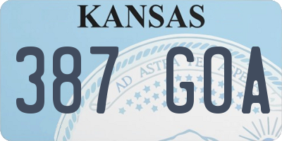 KS license plate 387GOA