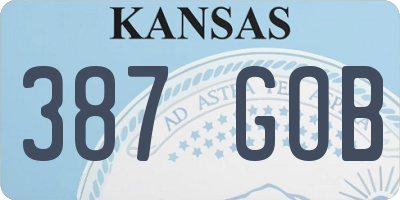 KS license plate 387GOB