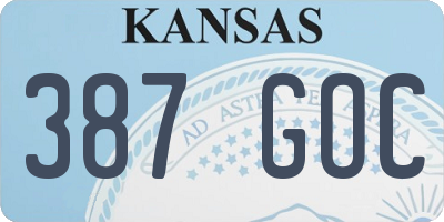 KS license plate 387GOC