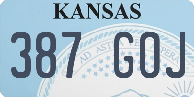 KS license plate 387GOJ