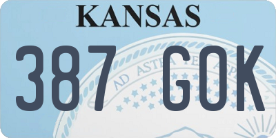 KS license plate 387GOK