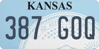 KS license plate 387GOQ