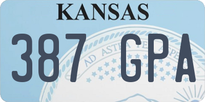 KS license plate 387GPA