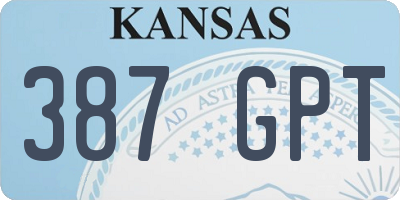 KS license plate 387GPT