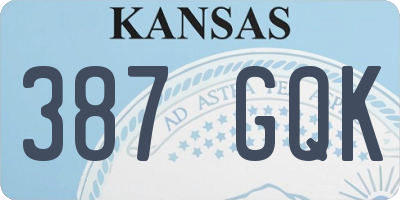 KS license plate 387GQK