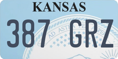 KS license plate 387GRZ