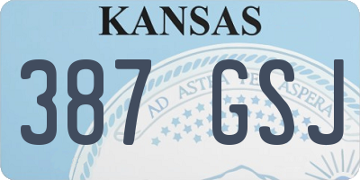 KS license plate 387GSJ