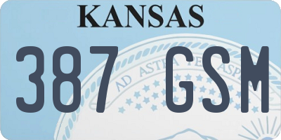 KS license plate 387GSM