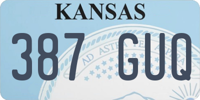 KS license plate 387GUQ