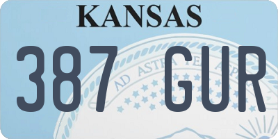 KS license plate 387GUR