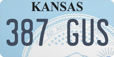 KS license plate 387GUS