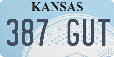 KS license plate 387GUT