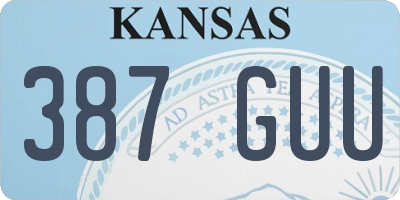 KS license plate 387GUU