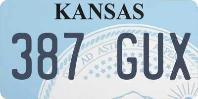 KS license plate 387GUX