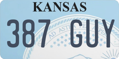 KS license plate 387GUY
