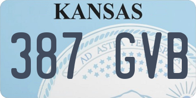 KS license plate 387GVB