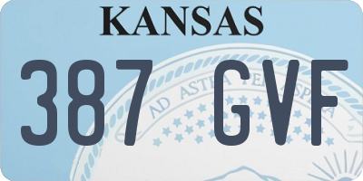 KS license plate 387GVF