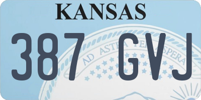 KS license plate 387GVJ