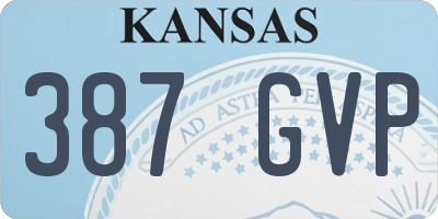 KS license plate 387GVP