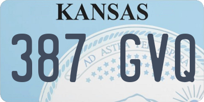 KS license plate 387GVQ