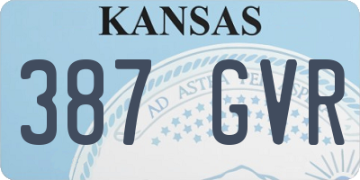 KS license plate 387GVR