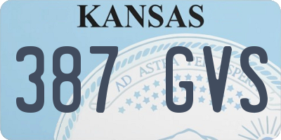 KS license plate 387GVS