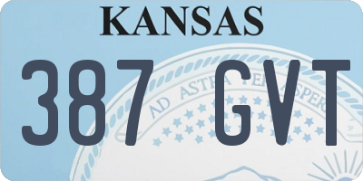 KS license plate 387GVT