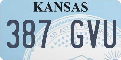 KS license plate 387GVU