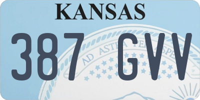 KS license plate 387GVV