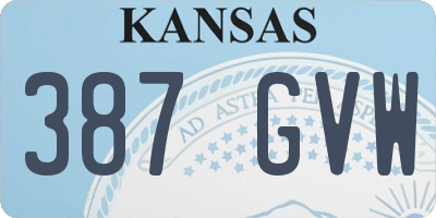 KS license plate 387GVW