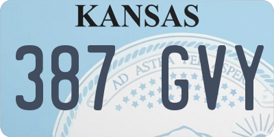 KS license plate 387GVY
