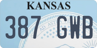 KS license plate 387GWB