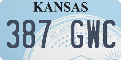 KS license plate 387GWC