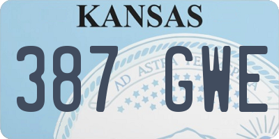KS license plate 387GWE