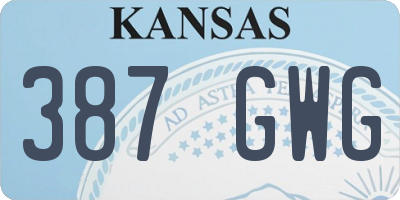 KS license plate 387GWG