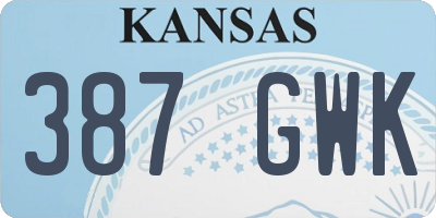 KS license plate 387GWK