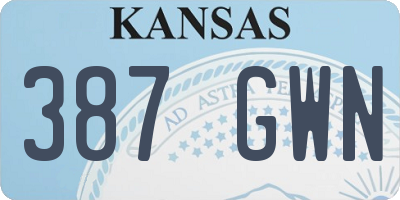 KS license plate 387GWN