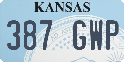 KS license plate 387GWP
