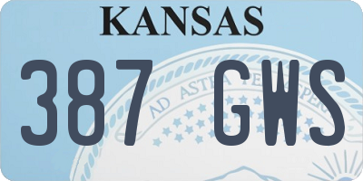 KS license plate 387GWS