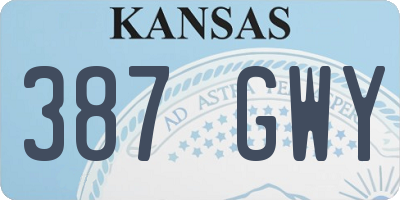 KS license plate 387GWY
