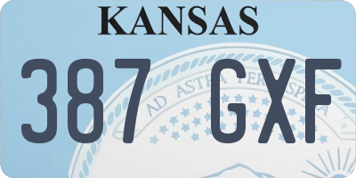 KS license plate 387GXF