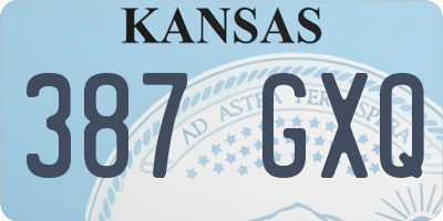 KS license plate 387GXQ