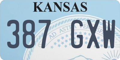 KS license plate 387GXW