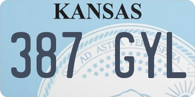KS license plate 387GYL