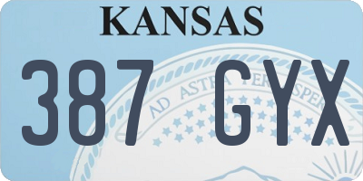 KS license plate 387GYX